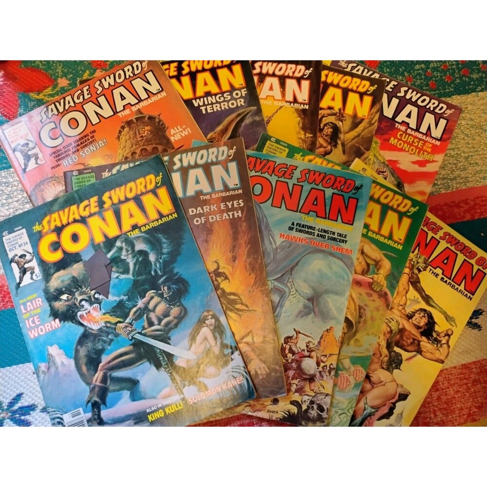 Vtg Savage Sword of Conan Magazine Lot of 10 Marvel 1978-1979 RUN Issues 29-38